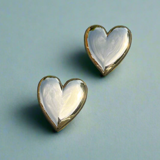 Honey Puffy Heart Earrings